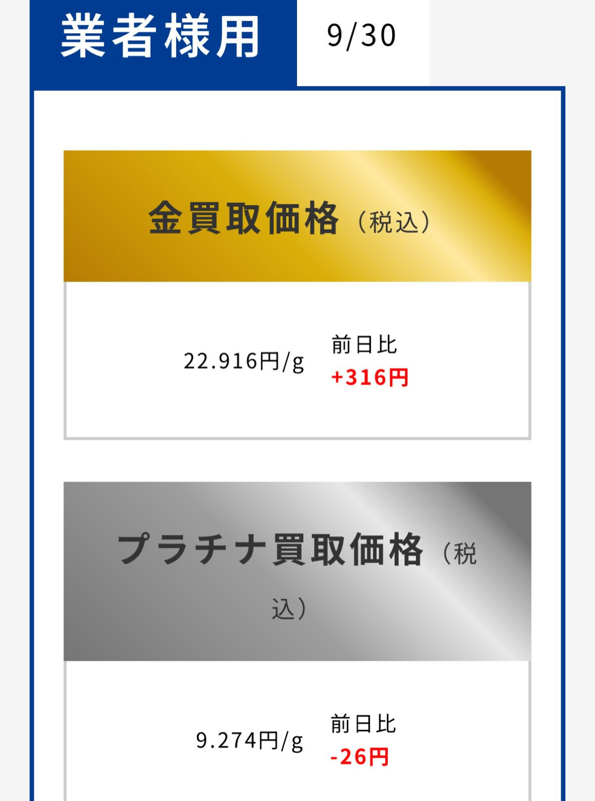 本日のつむぎ貴金属買取相場をお知らせいたします✨