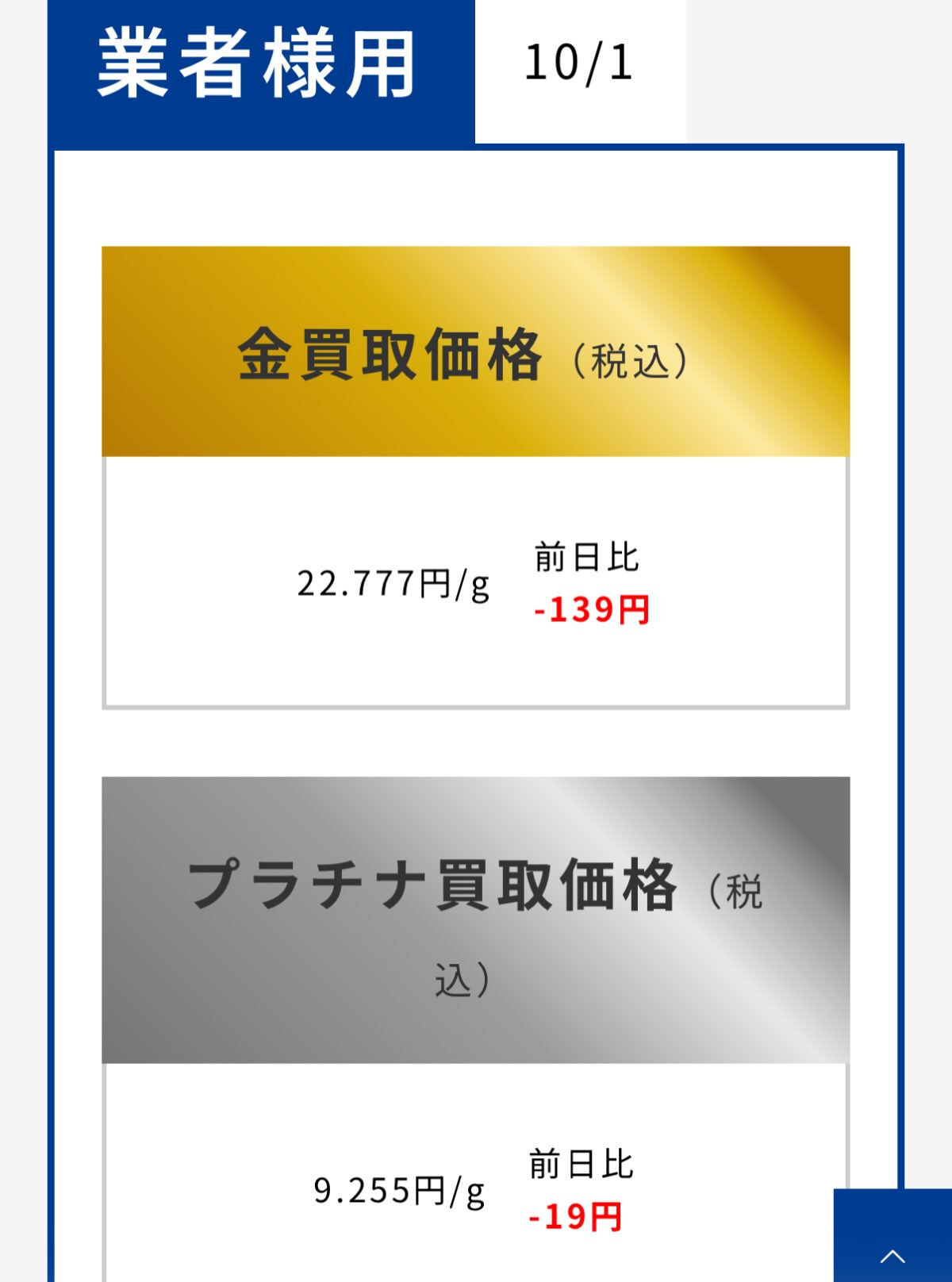 本日のつむぎ貴金属買取相場をお知らせいたします✨