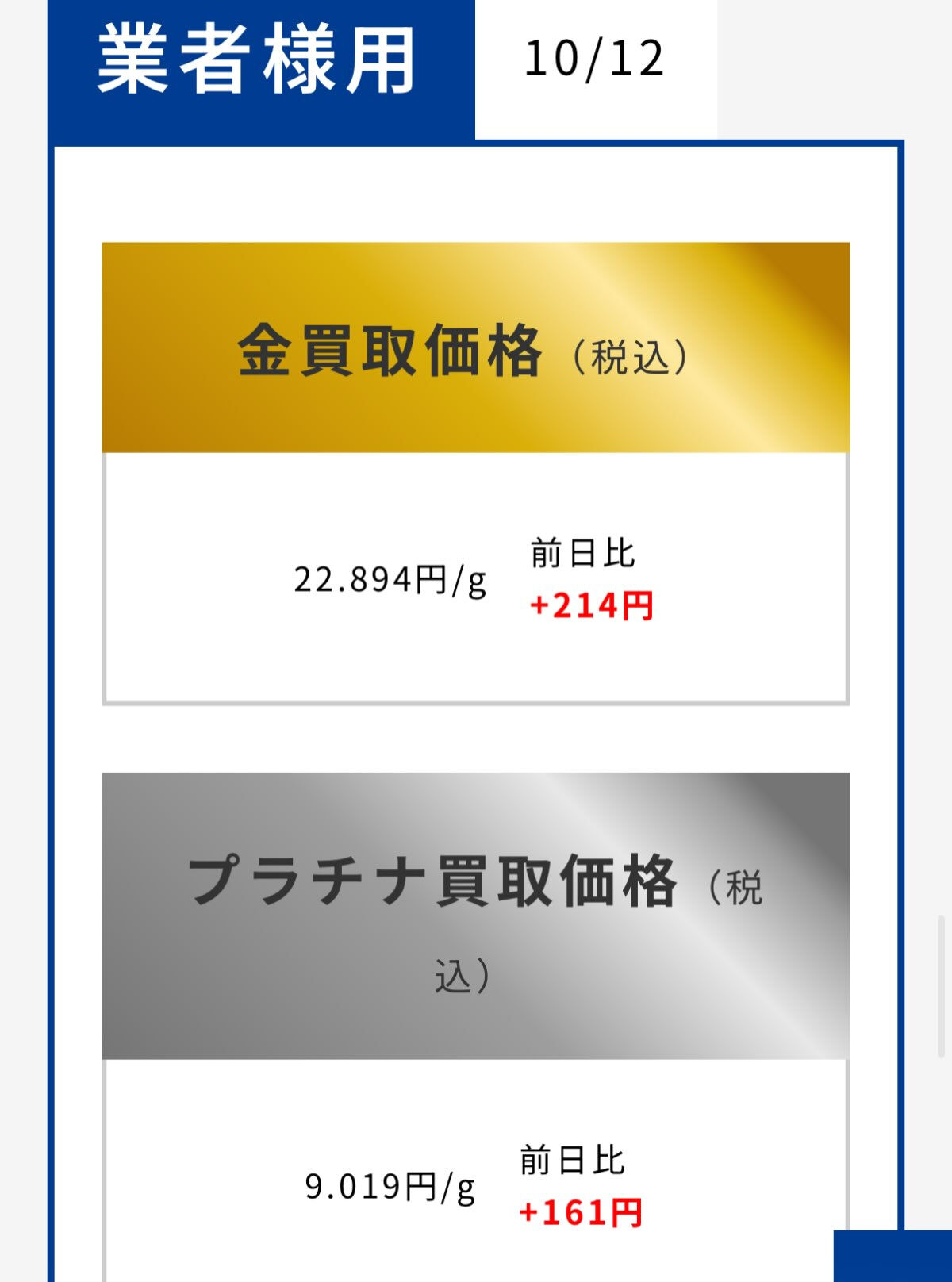 本日のつむぎ貴金属買取相場をお知らせいたします✨