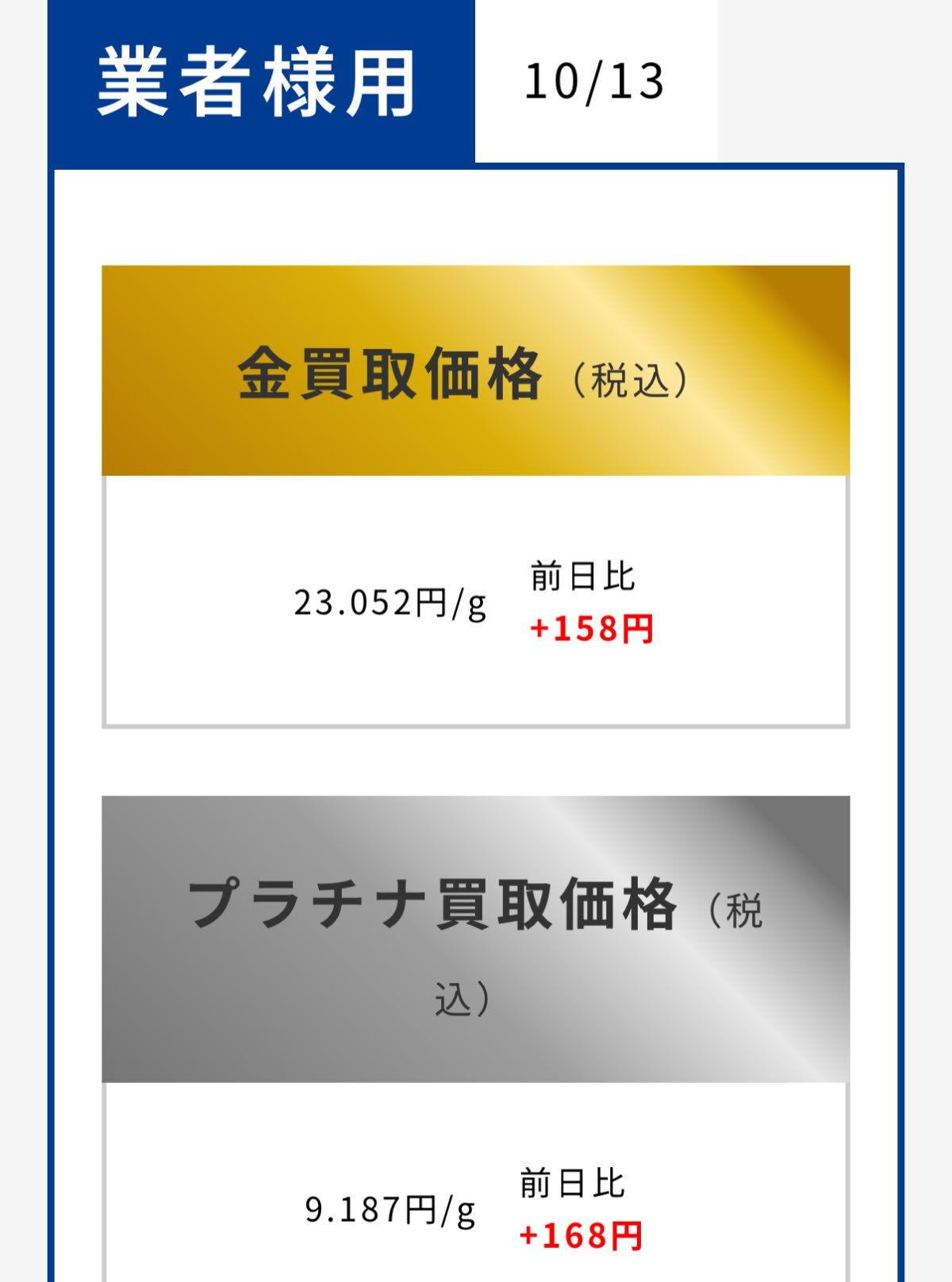 本日のつむぎ貴金属買取相場をお知らせいたします✨