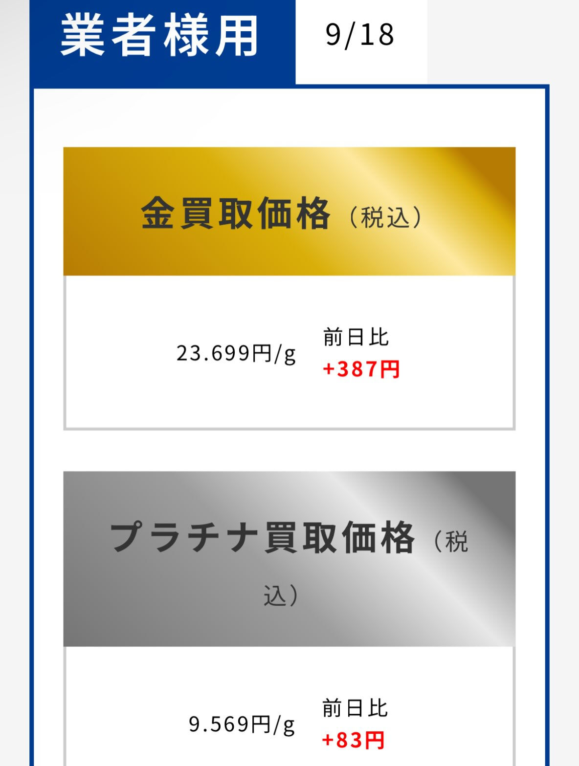 本日のつむぎ貴金属買取相場をお知らせいたします✨